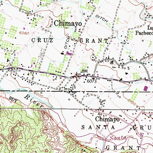 Topographic Map of Chimayo Historical Marker, NM