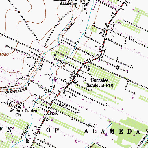 Topographic Map of Corrales Historical Marker, NM