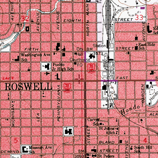 Topographic Map of High Plains Historical Marker, NM