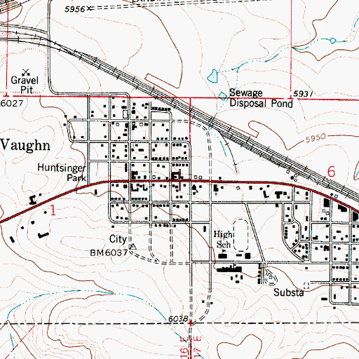 Topographic Map of Vaughn Historical Marker, NM