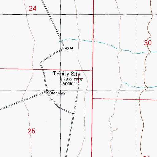 Topographic Map of Trinity Site Historical Marker, NM