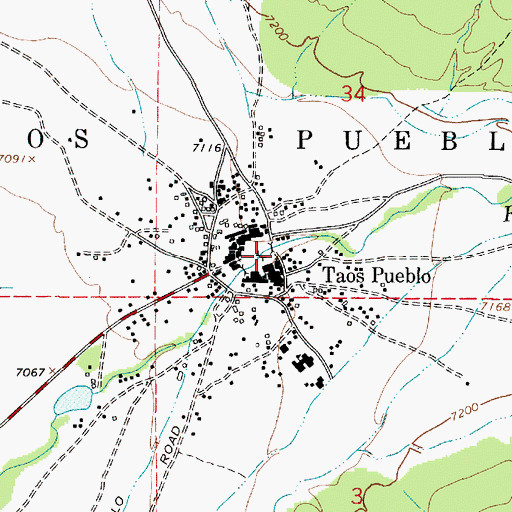 Topographic Map of Pueblo of Taos Historical Marker, NM