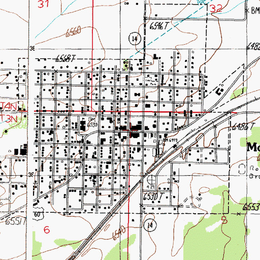 Topographic Map of Mountainair Historical Marker, NM