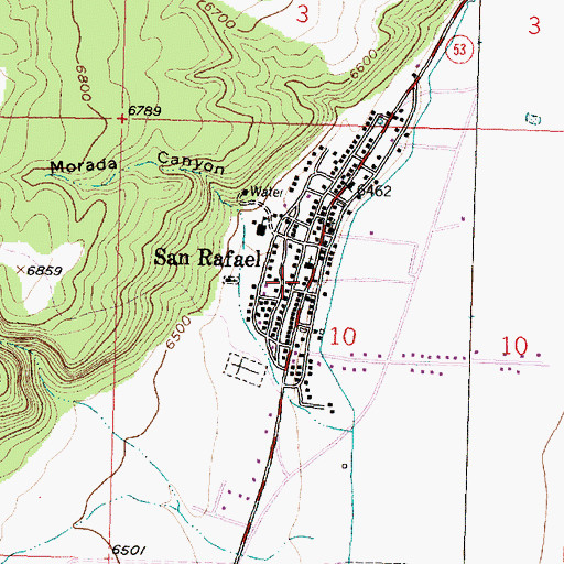 Topographic Map of San Rafael Historical Marker, NM