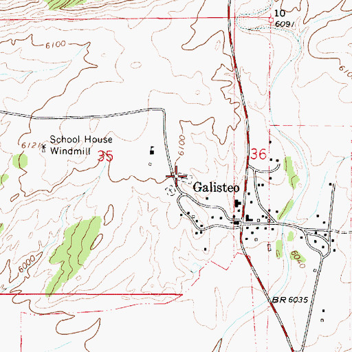 Topographic Map of New Galisteo Cemetery, NM