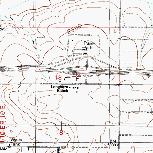 Topographic Map of Greggs Trail Historical Marker, NM