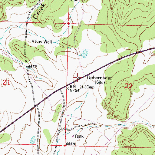 Topographic Map of Gobernador Weather Station, NM