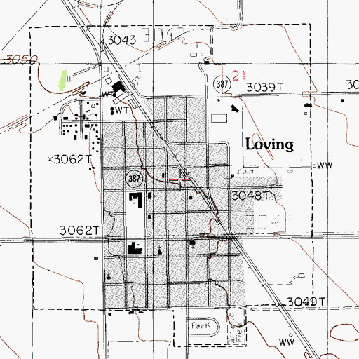 Topographic Map of Goodnight-Loving Trail Historical Marker, NM