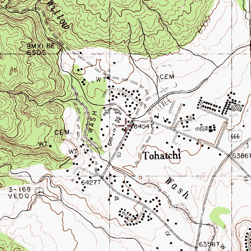 Topographic Map of Navajo Indian Reservation Historical Marker, NM