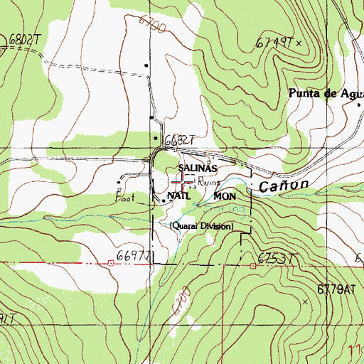 Topographic Map of Salinas National Monument Historical Marker, NM
