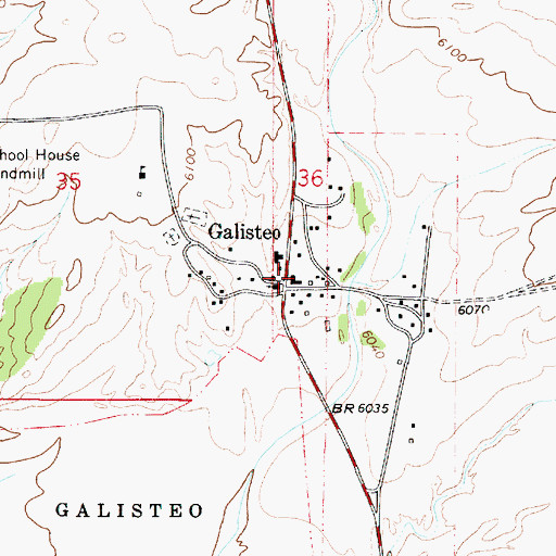 Topographic Map of Southern Rockies Historical Marker, NM