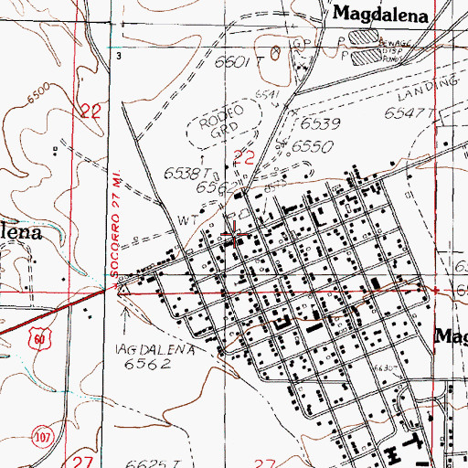 Topographic Map of Magdalena Historical Marker, NM