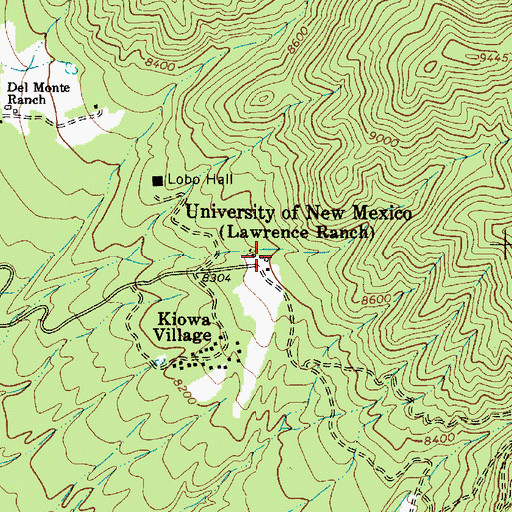 Topographic Map of D H Lawrence Ranch University of New Mexico Historical Marker, NM