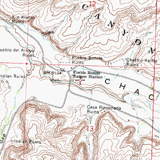 Topographic Map of Chaco Canyon Weather Station, NM