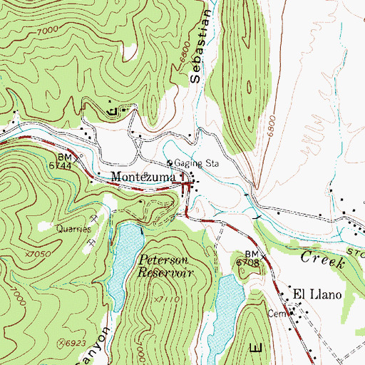 Topographic Map of Montezuma Seminary Cemetery, NM