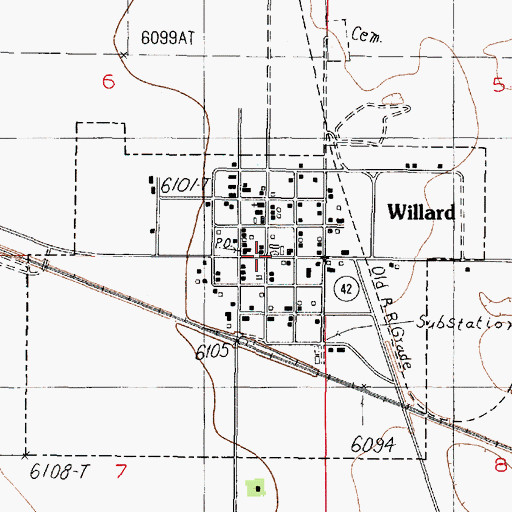 Topographic Map of Protestant Cemetery, NM