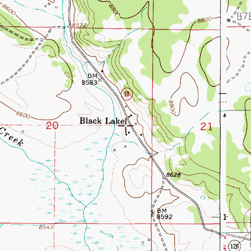 Topographic Map of Black Lake Weather Station, NM