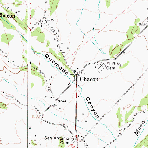 Topographic Map of Chacon Weather Station, NM