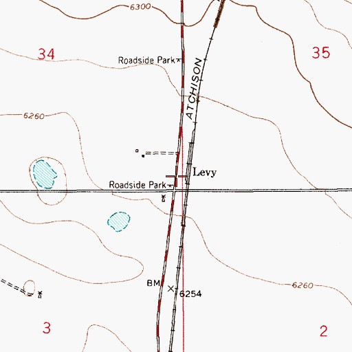 Topographic Map of Levy Weather Station, NM