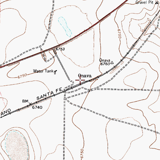 Topographic Map of Onava Weather Station, NM