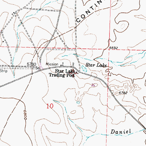 Topographic Map of Star Lake Weather Station, NM