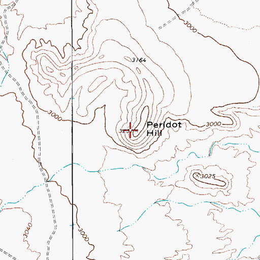 Topographic Map of Peridot Hill, AZ