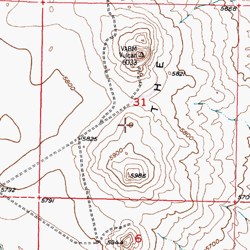 Topographic Map of Cinder, NM
