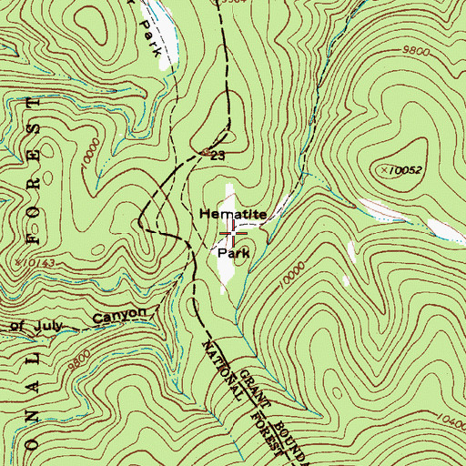 Topographic Map of Hematite (historical), NM