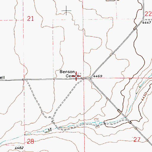 Topographic Map of Benson (historical), NM