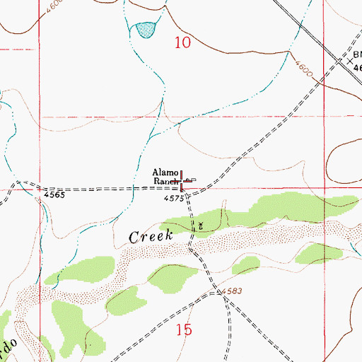 Topographic Map of Alamo (historical), NM