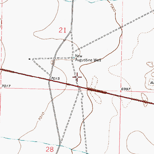 Topographic Map of Augustine (historical), NM