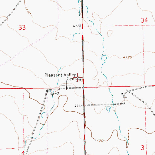 Topographic Map of Pleasant Valley (historical), NM