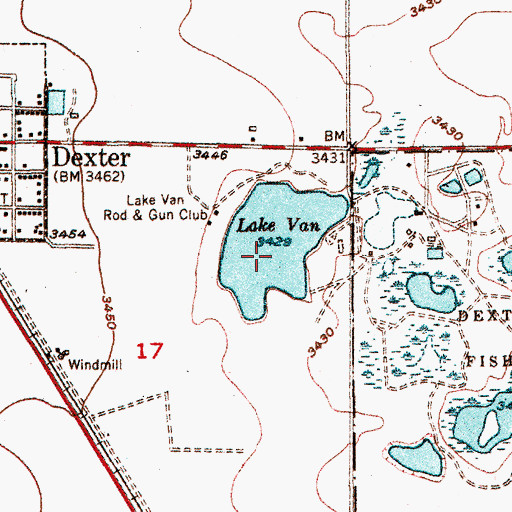 Topographic Map of Lake Van, NM