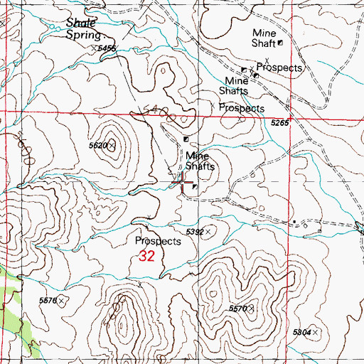 Topographic Map of Graphic Mine, NM