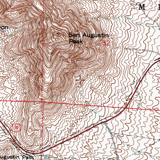 Topographic Map of Site of San Agustin Springs Historical Marker, NM