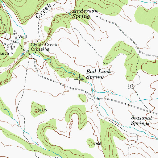 Topographic Map of Bad Luck Spring, AZ