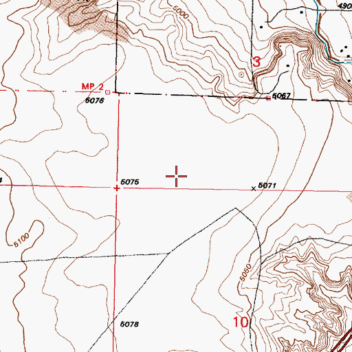 Topographic Map of Mesa de los Padillas, NM
