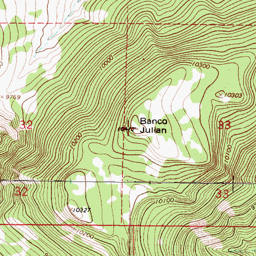 Topographic Map of Banco Julian, NM