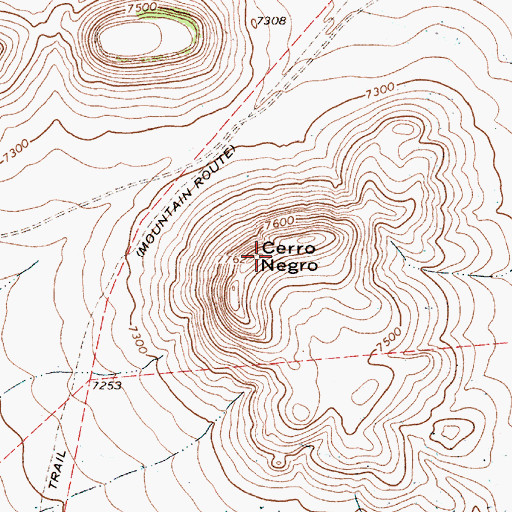 Topographic Map of Cerro Negro, NM