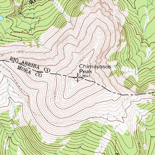 Topographic Map of Chimayosos Peak, NM
