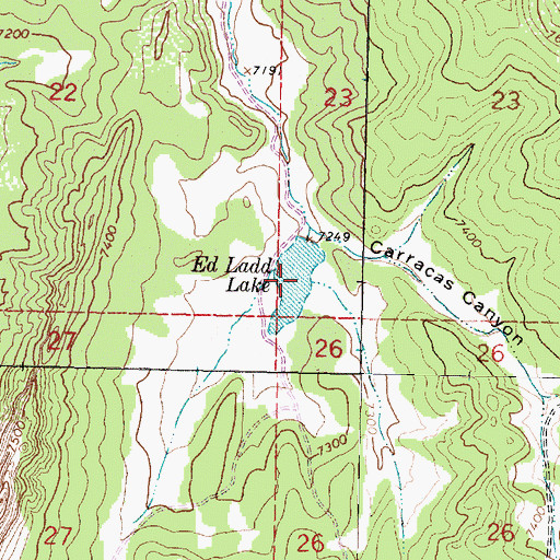 Topographic Map of Ed Ladd Lake, NM