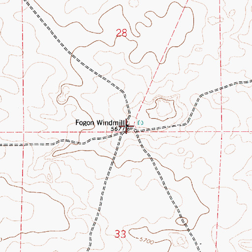 Topographic Map of Fogon Windmill, NM