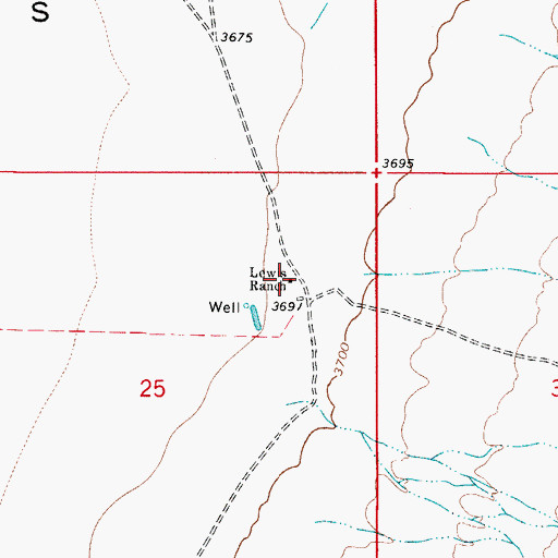 Topographic Map of Lewis Ranch, NM
