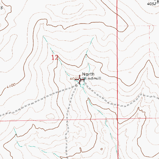Topographic Map of North Windmill, NM