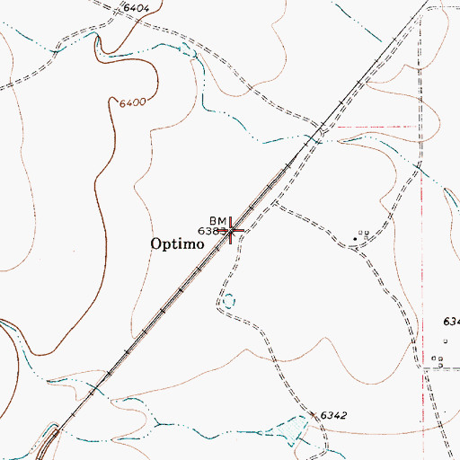 Topographic Map of Optimo, NM