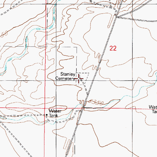 Topographic Map of Stanley Cemetery, NM