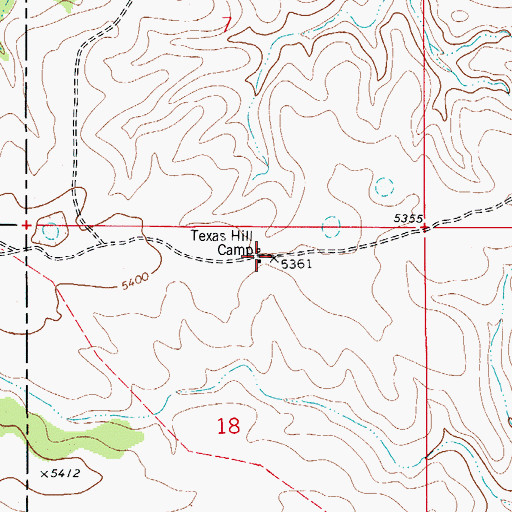 Topographic Map of Texas Hill Camp, NM