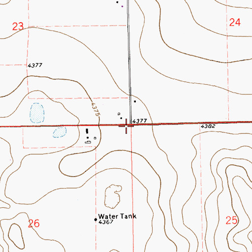 Topographic Map of Red Lake (historical), NM