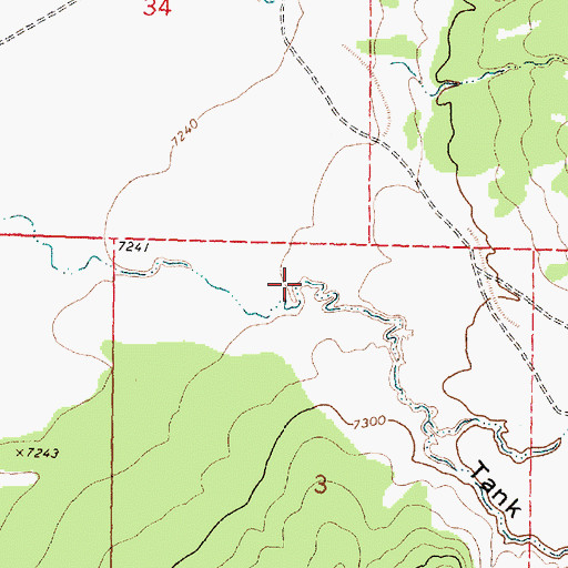 Topographic Map of Tank Canyon (historical), NM