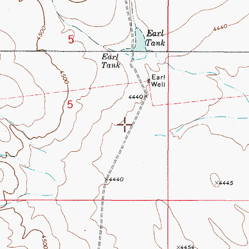 Topographic Map of Earl Well, NM